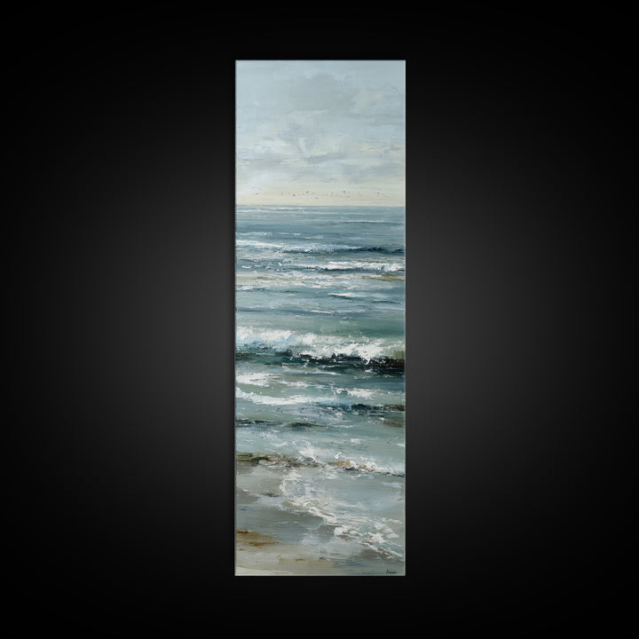 Coastal Beach Figures Framed Canvas Print, Impressionist Art, Wall Art Framed, Living Room Decor, Fine Art, Impression, IMP-1x3-31