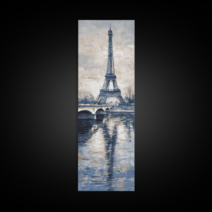 Paris Bridge Reflected Canvas Print, Impressionist Art, Living Room Wall Art, Living Room Decor, Fine Art, Impression, IMP-1x3-43