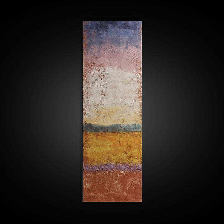 Sunset over Lavender Field Framed Canvas Print, Impressionist Art, Fine Art Print, Living Room Decor, Fine Art, Impression, IMP-1x3-50
