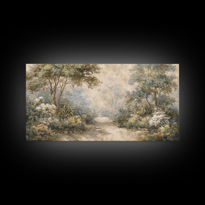 Garden Path Covered Canvas Print, Impressionist Art, Textured Painting, Living Room Decor, Fine Art, Impression, Original Art, IMP-2x1-22