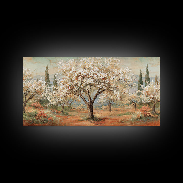 Spring Orchard with Blossoming Trees Canvas Print, Impressionist Art, Living Room Decor, Abstract Art, Impression, IMP-2x1-26