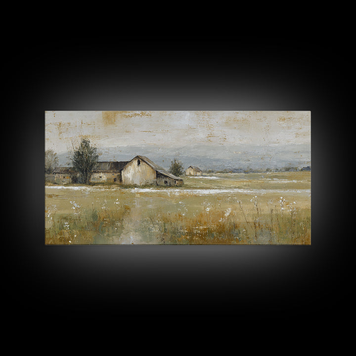 Country Lane with Flickering Sunlight Framed Canvas Print, Impressionist Art, Room Decor, Living Room Decor, Impression, IMP-2x1-42