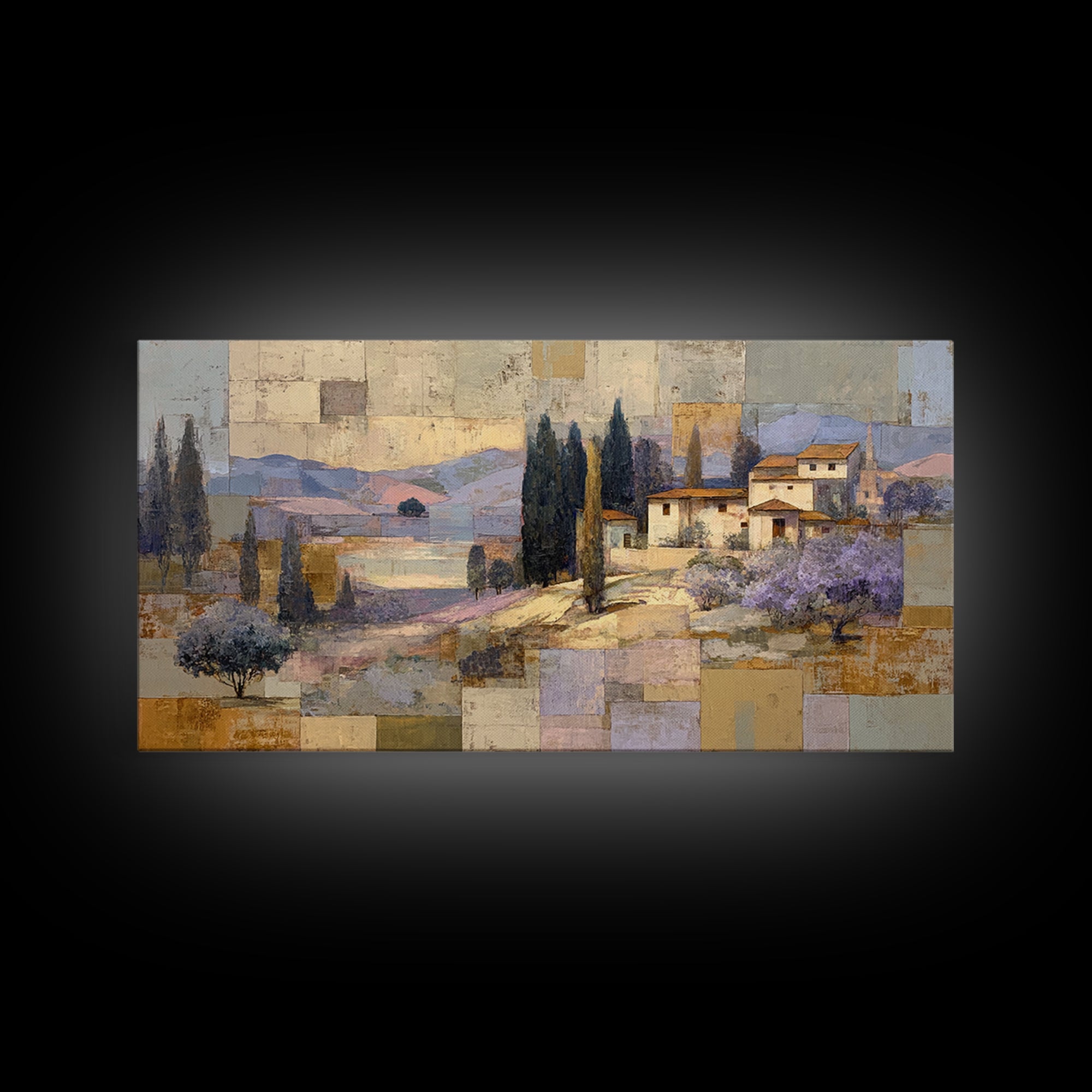 Sunset over Lavender Field Canvas Print, Impressionist Art, Printable Wall Art, Living Room Decor, Fine Art, Impression, IMP-2x1-58