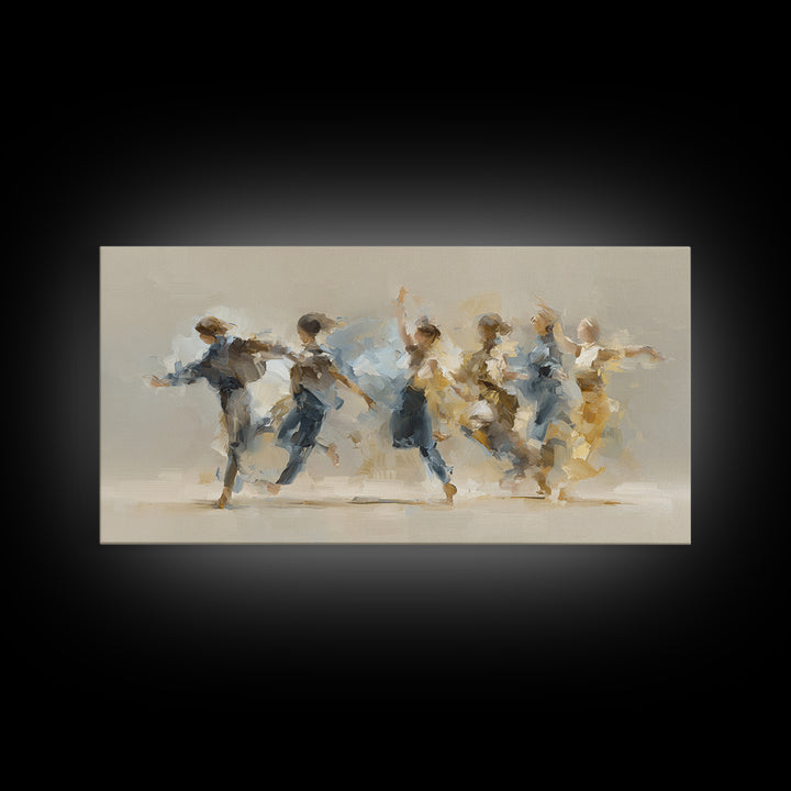 Dancers Suggested by Soft Moving Brushwork Canvas Print, Impressionist Art, Landscape Painting, Living Room Decor, Impression, IMP-2x1-59