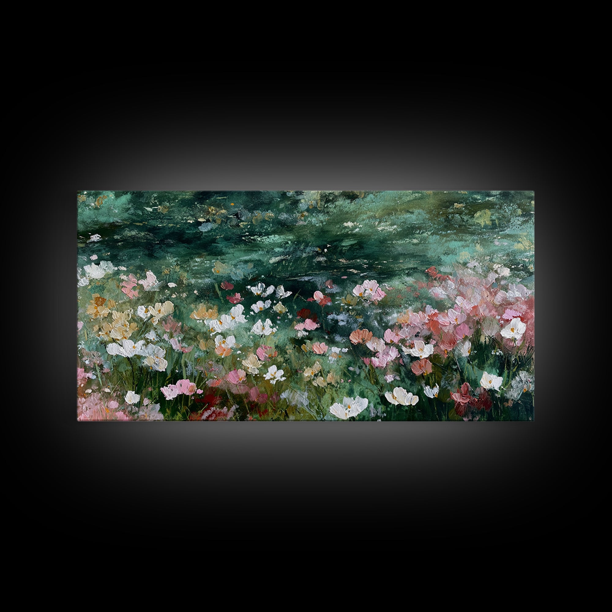 Wildflower Field in Loose Pastel Strokes Canvas Print, Impressionist Art, Modern Wall Art, Living Room Decor, Impression, IMP-2x1-76