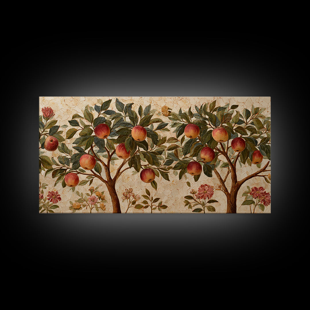 Apple Tree in Summer Orchard Framed Canvas Print, Impressionist Art, Modern Wall Art, Living Room Decor, Fine Art, Impression, IMP-2x1-85