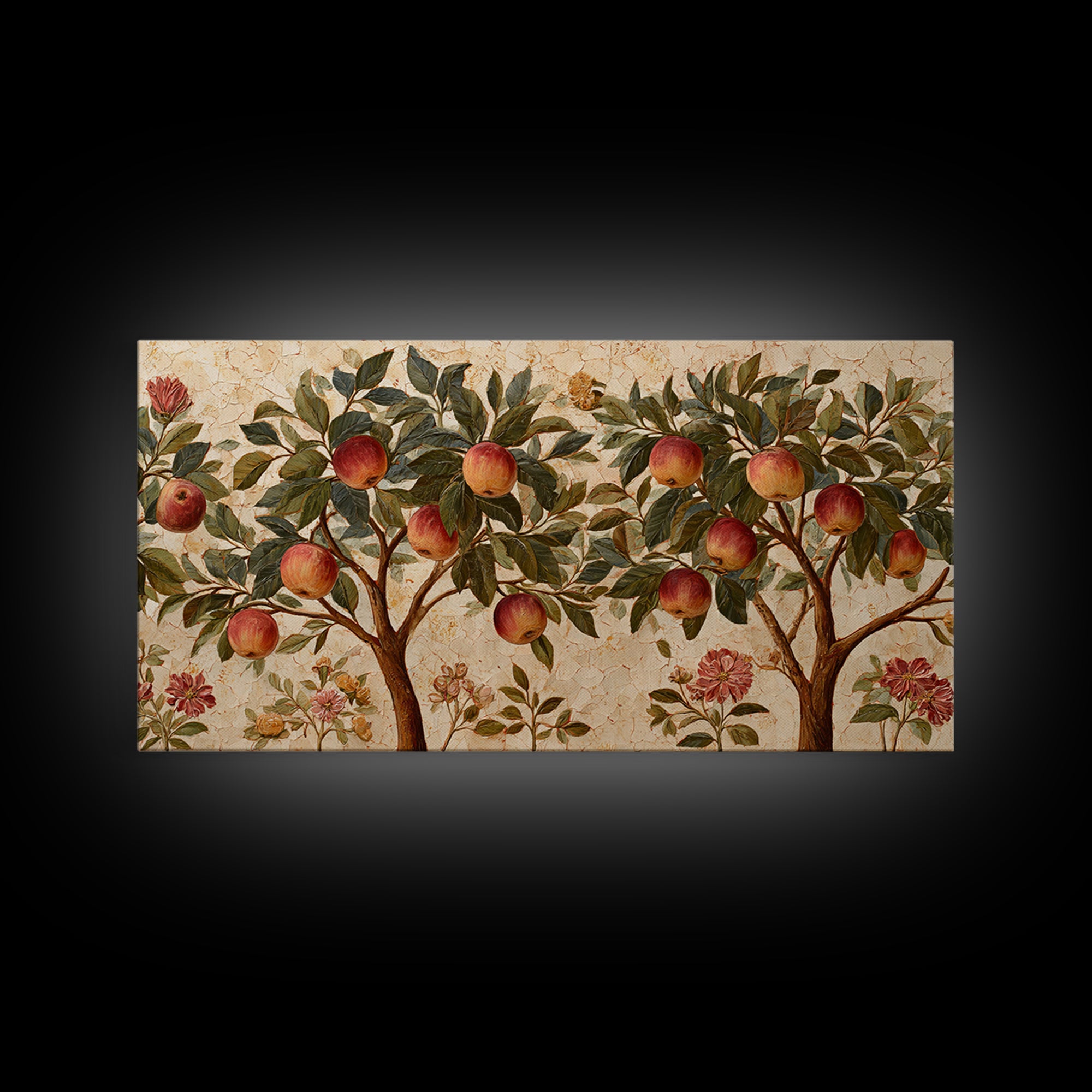 Apple Tree in Summer Orchard Framed Canvas Print, Impressionist Art, Modern Wall Art, Living Room Decor, Fine Art, Impression, IMP-2x1-85