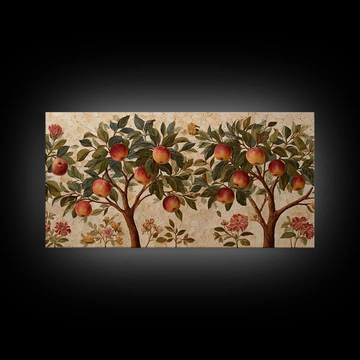 Apple Tree in Summer Orchard Framed Canvas Print, Impressionist Art, Modern Wall Art, Living Room Decor, Fine Art, Impression, IMP-2x1-85