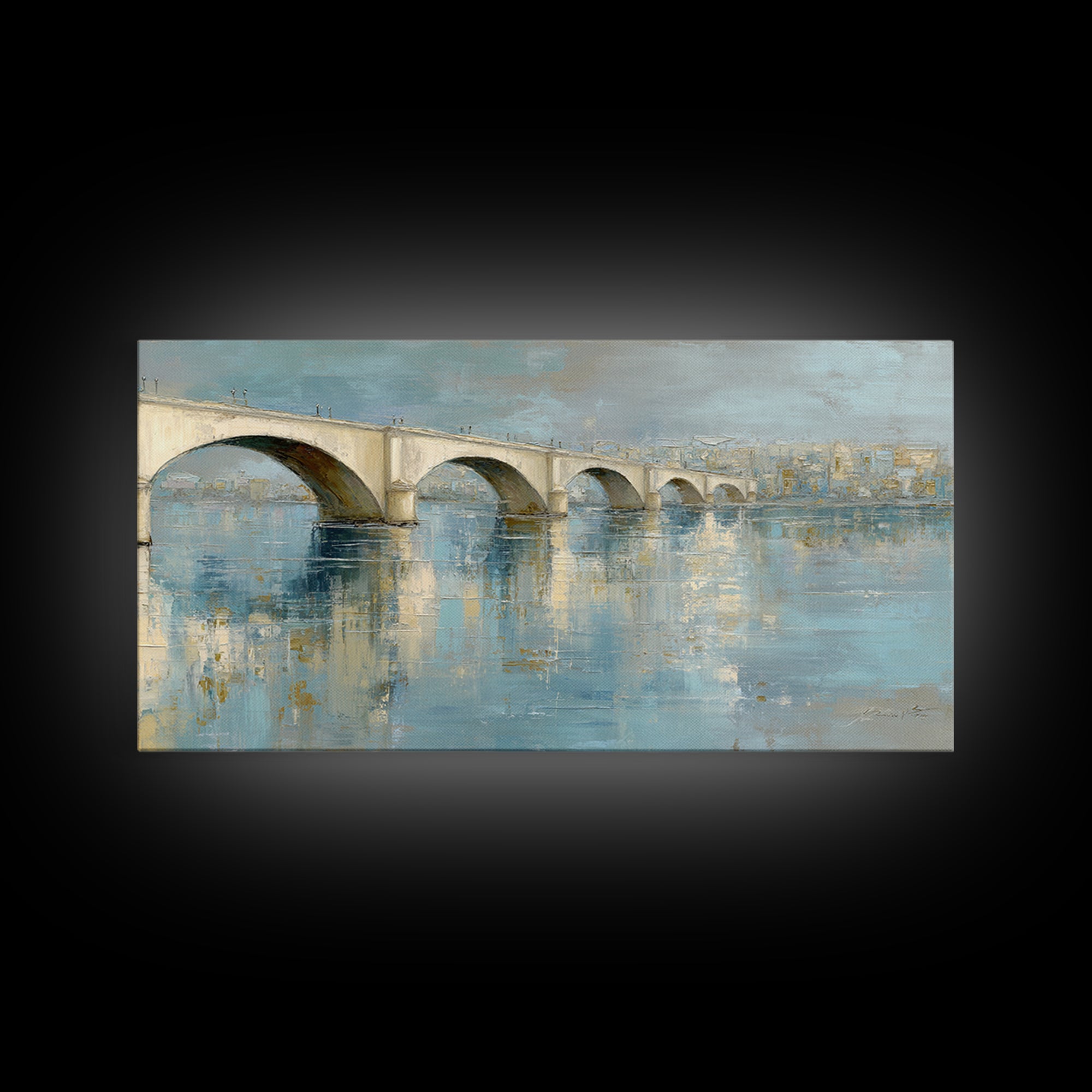 Water Lilies Floating on a Sunlit Pond Canvas Print, Impressionist Art, Living Room Wall Art, Living Room Decor, Impression, IMP-2x1-93