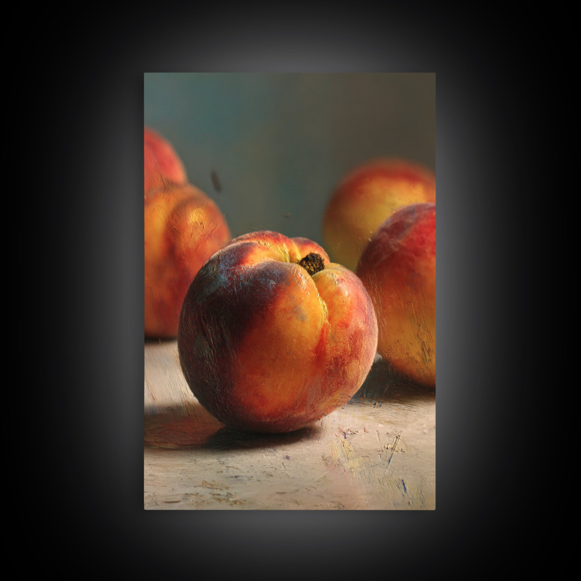 Still Life of Peaches Canvas Print, Impressionist Art, Wall Decor, Living Room Decor, Fine Art, Impression, Horizontal Wall Art, IMP-2x3-31