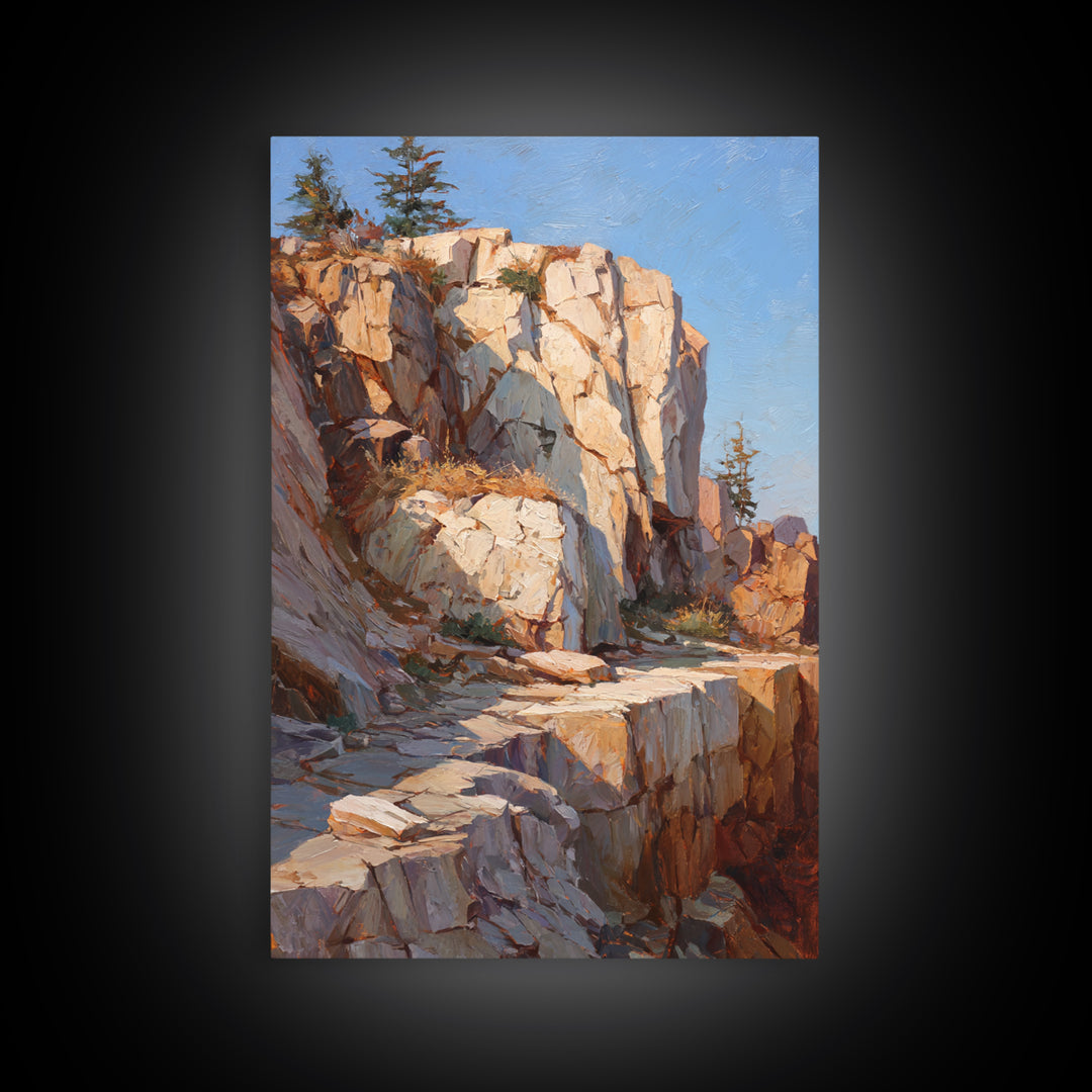Soft Seaside Cliffs Canvas Print, Impressionist Art, Modern Wall Art, Living Room Decor, Fine Art, Impression, Living Room Art, IMP-2x3-61
