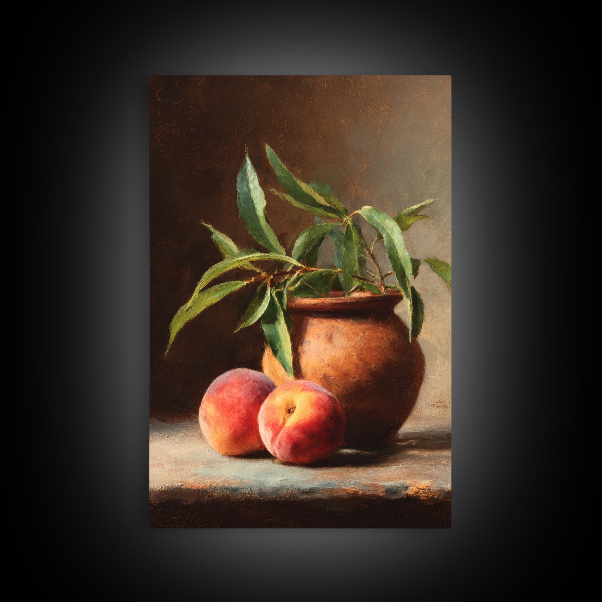 Still Life of Peaches Canvas Print, Impressionist Art, Living Room Decor, Impression, Landscape Art, Colorful Wall Art, IMP-2x3-79