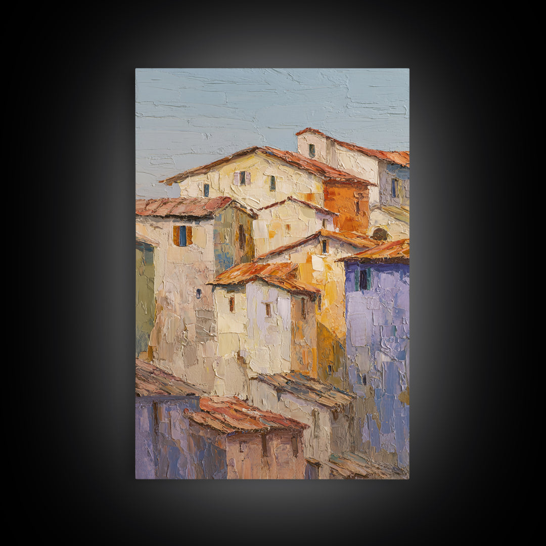 Sunset over Lavender Field Framed Canvas Print, Impressionist Art, Living Room Decor, Fine Art, Impression, Landscape Art, IMP-2x3-94