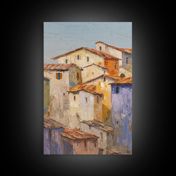 Sunset over Lavender Field Framed Canvas Print, Impressionist Art, Living Room Decor, Fine Art, Impression, Landscape Art, IMP-2x3-94