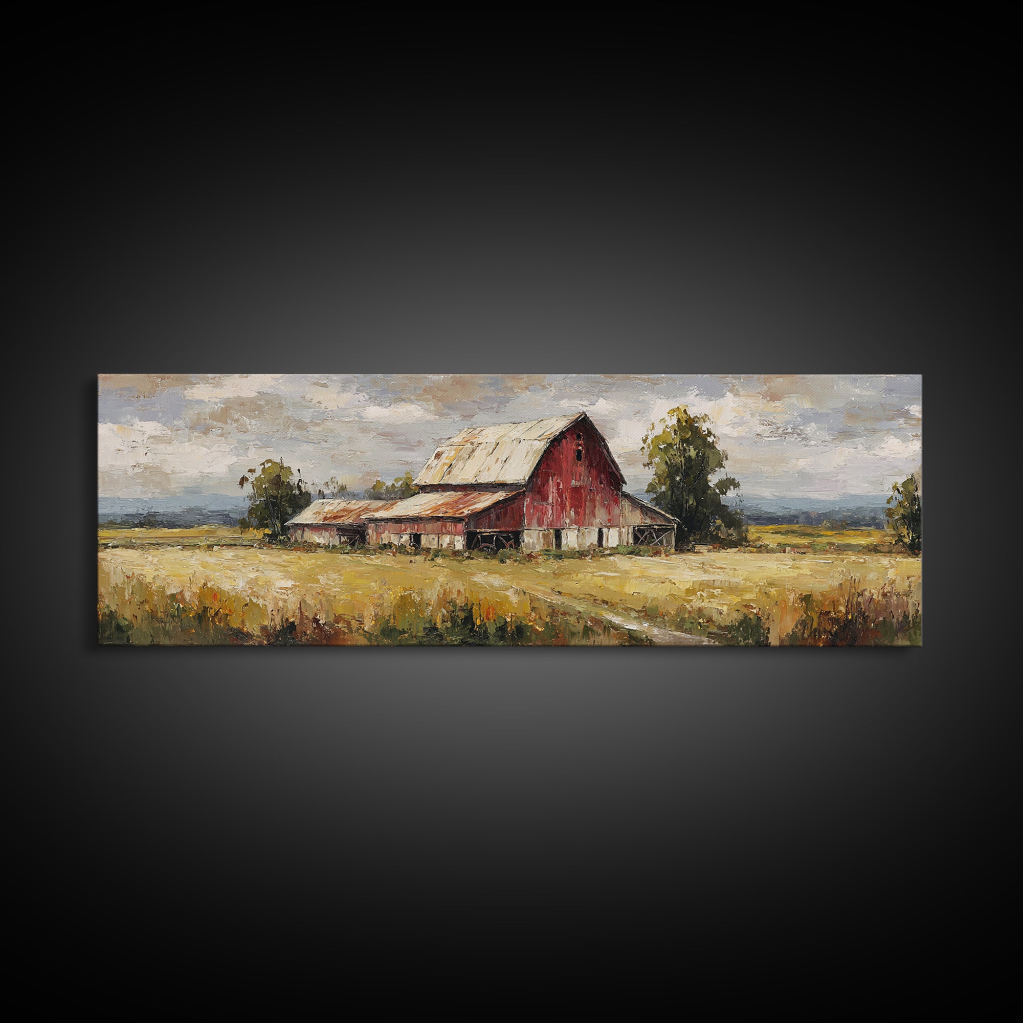 Country Lane with Flickering Sunlight Canvas Print, Impressionist Art, Modern Decor, Living Room Decor, Fine Art, Impression, IMP-3x1-14