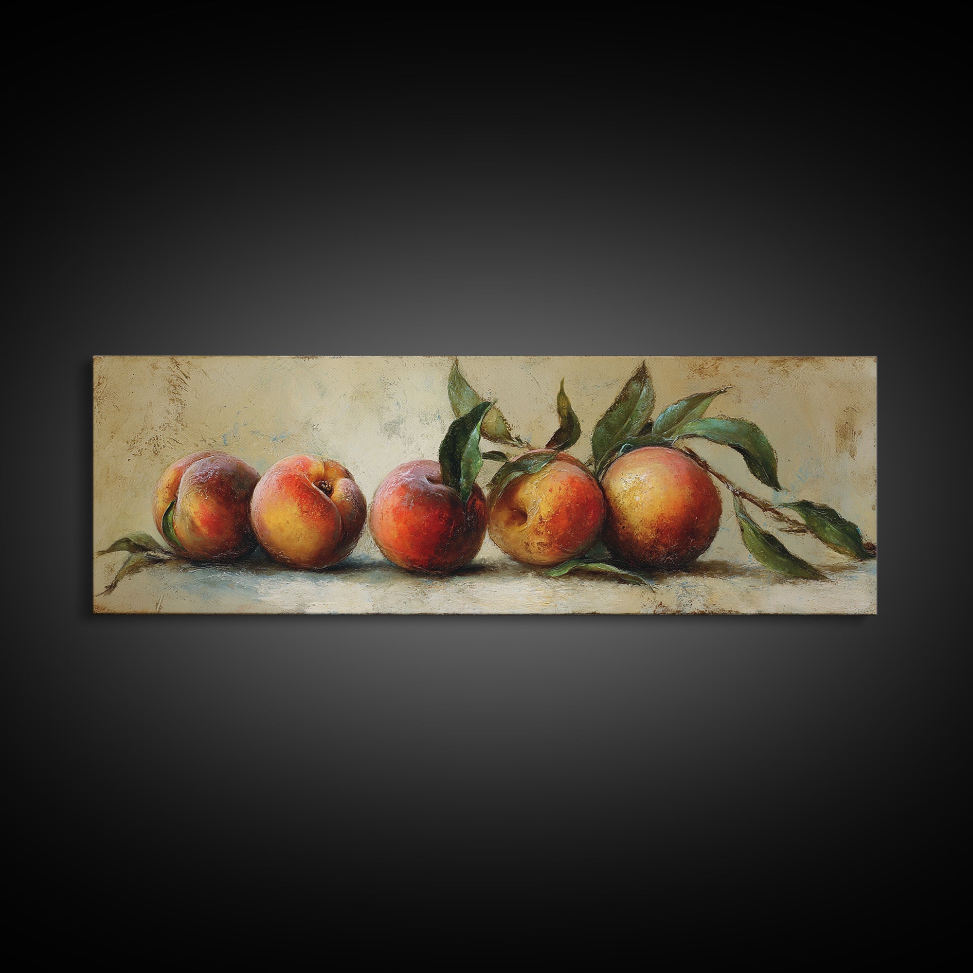 Still Life of Peaches Framed Canvas Print, Impressionist Art, Gallery Decor, Living Room Decor, Fine Art, Impression, IMP-3x1-15