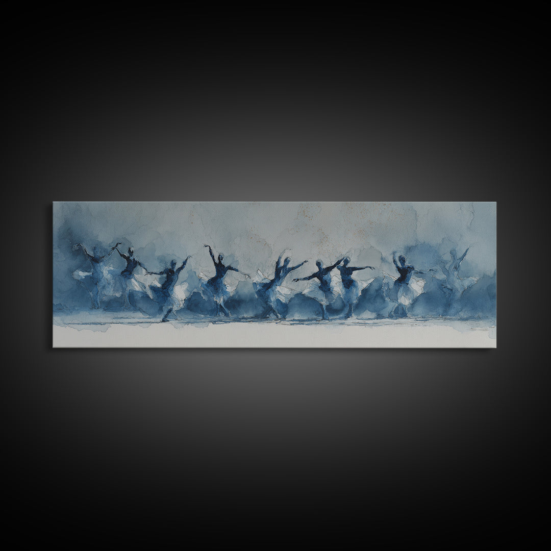 Dancers Suggested by Soft Moving Brushwork Framed Canvas Print, Impressionist Art, Painting, Living Room Decor, Impression, IMP-3x1-55