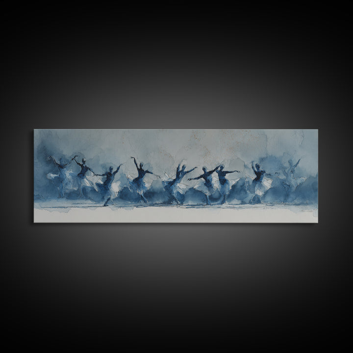 Dancers Suggested by Soft Moving Brushwork Framed Canvas Print, Impressionist Art, Painting, Living Room Decor, Impression, IMP-3x1-55