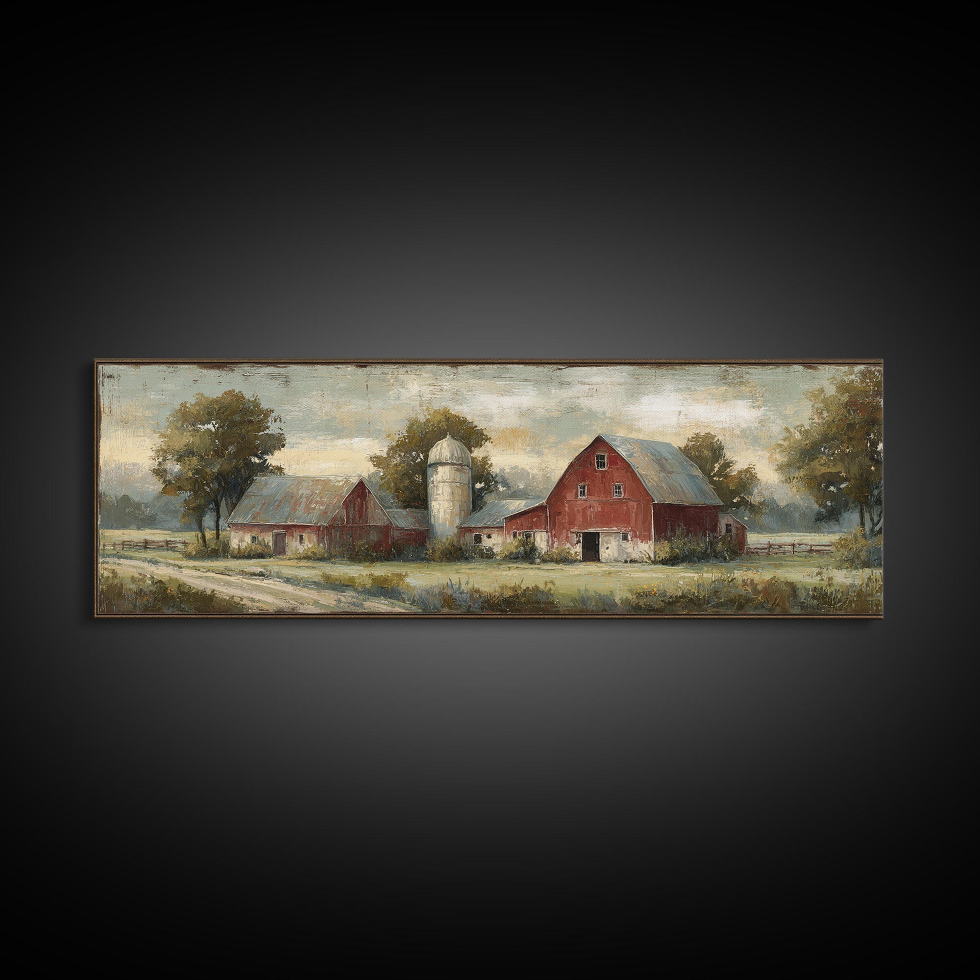 Country Lane with Flickering Sunlight Canvas Print, Impressionist Art, Boho Decor, Living Room Decor, Oil Painting, Impression, IMP-3x1-62