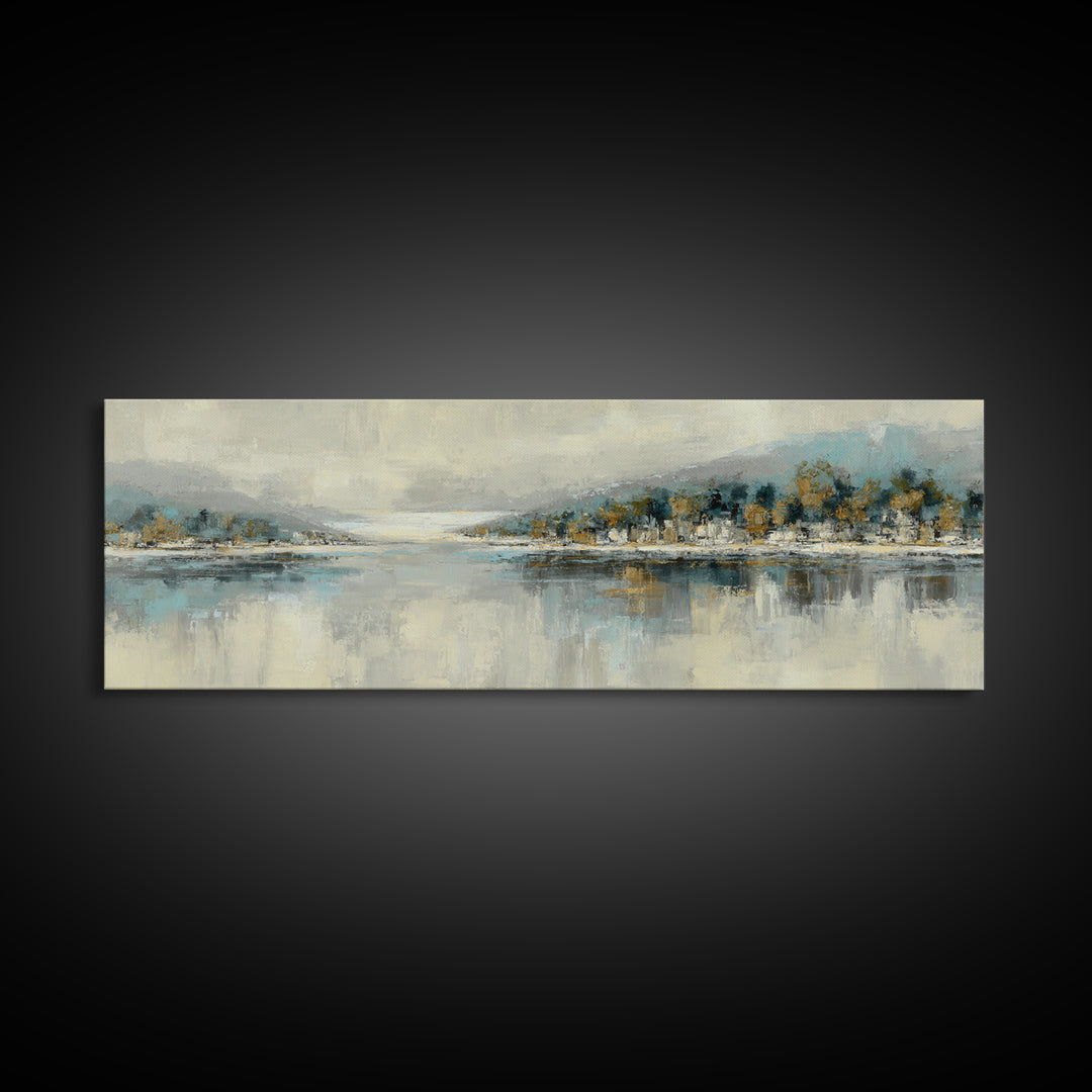 Soft Seaside Cliffs Framed Canvas Print, Impressionist Art, Gallery Decor, Living Room Decor, Fine Art, Impression, Wall Art, IMP-3x1-69
