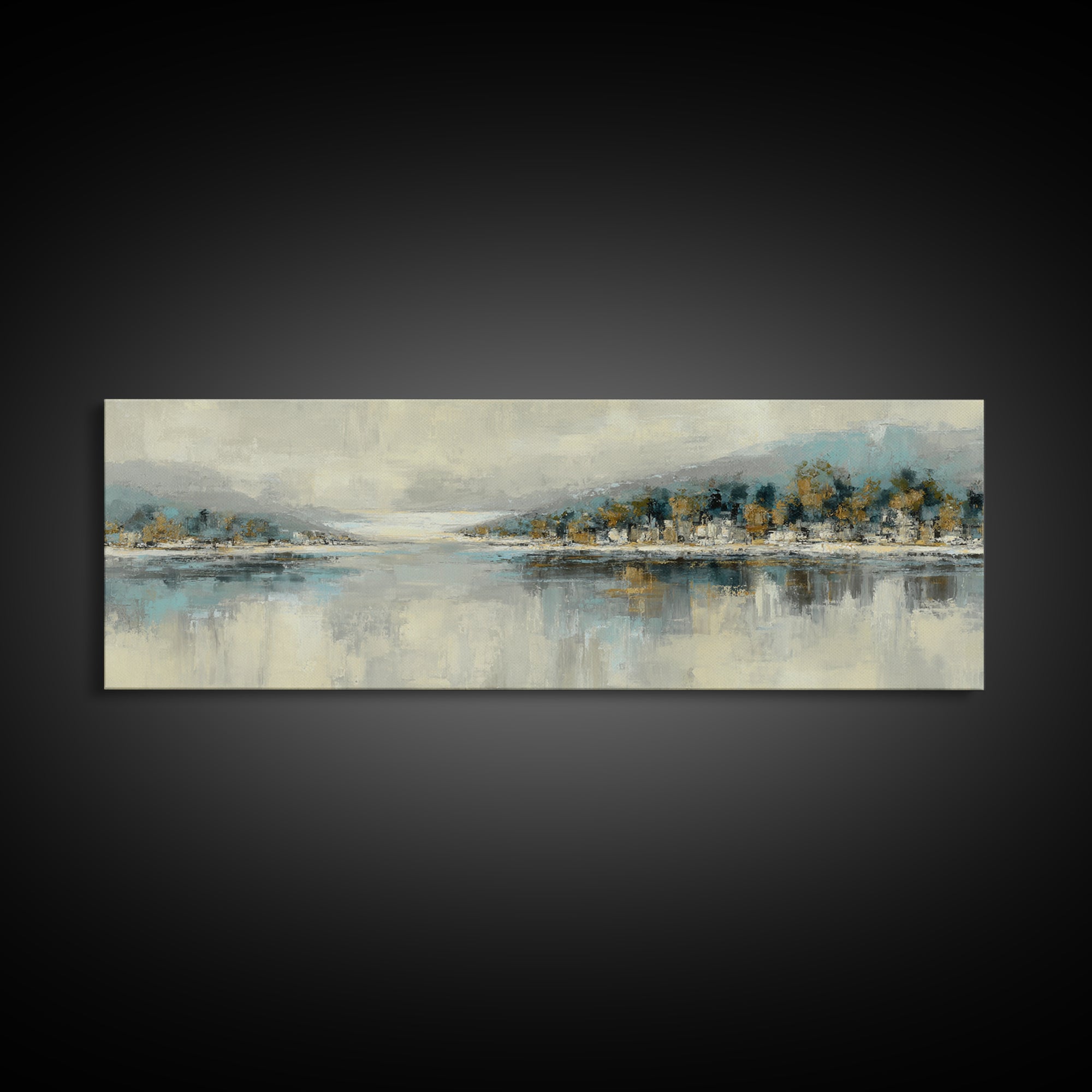 Soft Seaside Cliffs Framed Canvas Print, Impressionist Art, Gallery Decor, Living Room Decor, Fine Art, Impression, Wall Art, IMP-3x1-69