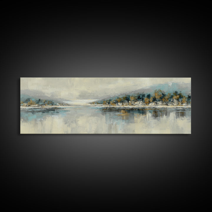 Soft Seaside Cliffs Framed Canvas Print, Impressionist Art, Gallery Decor, Living Room Decor, Fine Art, Impression, Wall Art, IMP-3x1-69