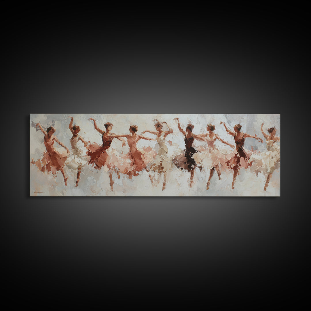 Dancers Suggested by Soft Moving Brushwork Canvas Print, Impressionist Art, Statement Artwork, Living Room Decor, Impression, IMP-3x1-7