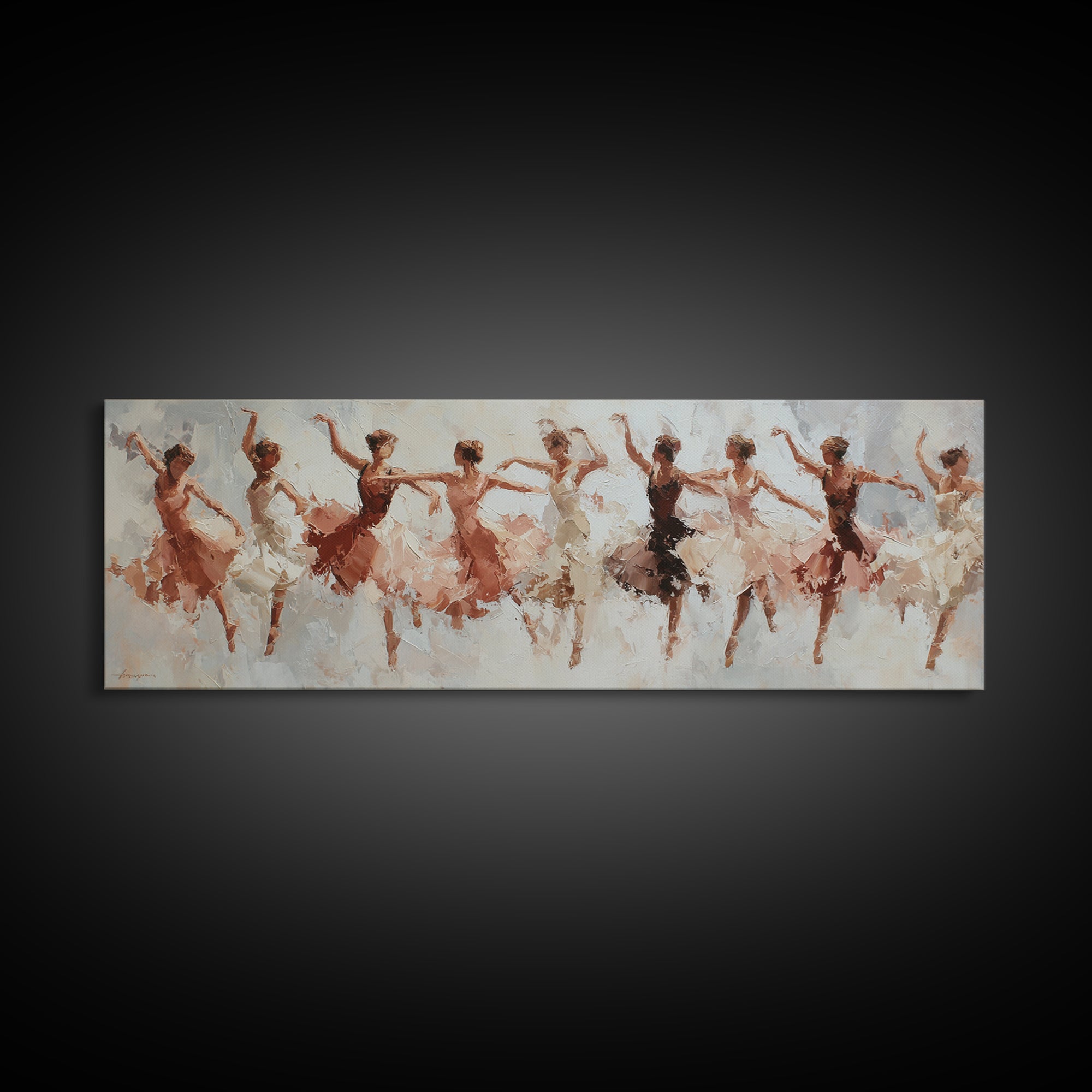 Dancers Suggested by Soft Moving Brushwork Canvas Print, Impressionist Art, Statement Artwork, Living Room Decor, Impression, IMP-3x1-7