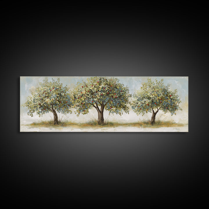 Apple Tree in Summer Orchard Framed Canvas Print, Impressionist Art, Flower Print, Living Room Decor, Fine Art, Impression, IMP-3x1-81