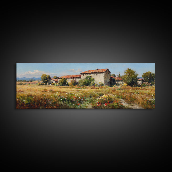 Country Lane with Flickering Sunlight Canvas Print, Impressionist Art, Wall Art Framed, Living Room Decor, Watercolor Art, IMP-3x1-86