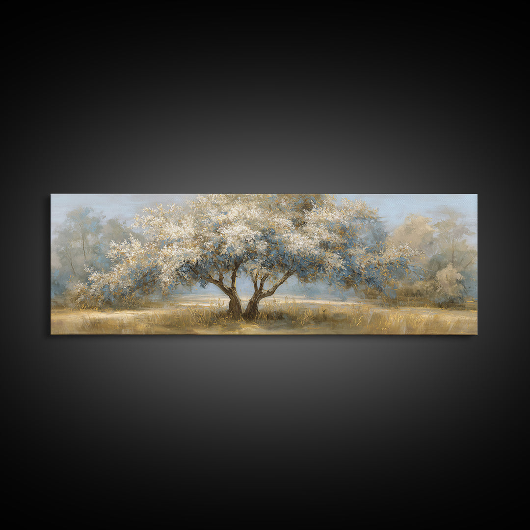 Apple Tree in Summer Orchard Framed Canvas Print, Impressionist Art, Modern Wall Art, Living Room Decor, Fine Art, Impression, IMP-3x1-9