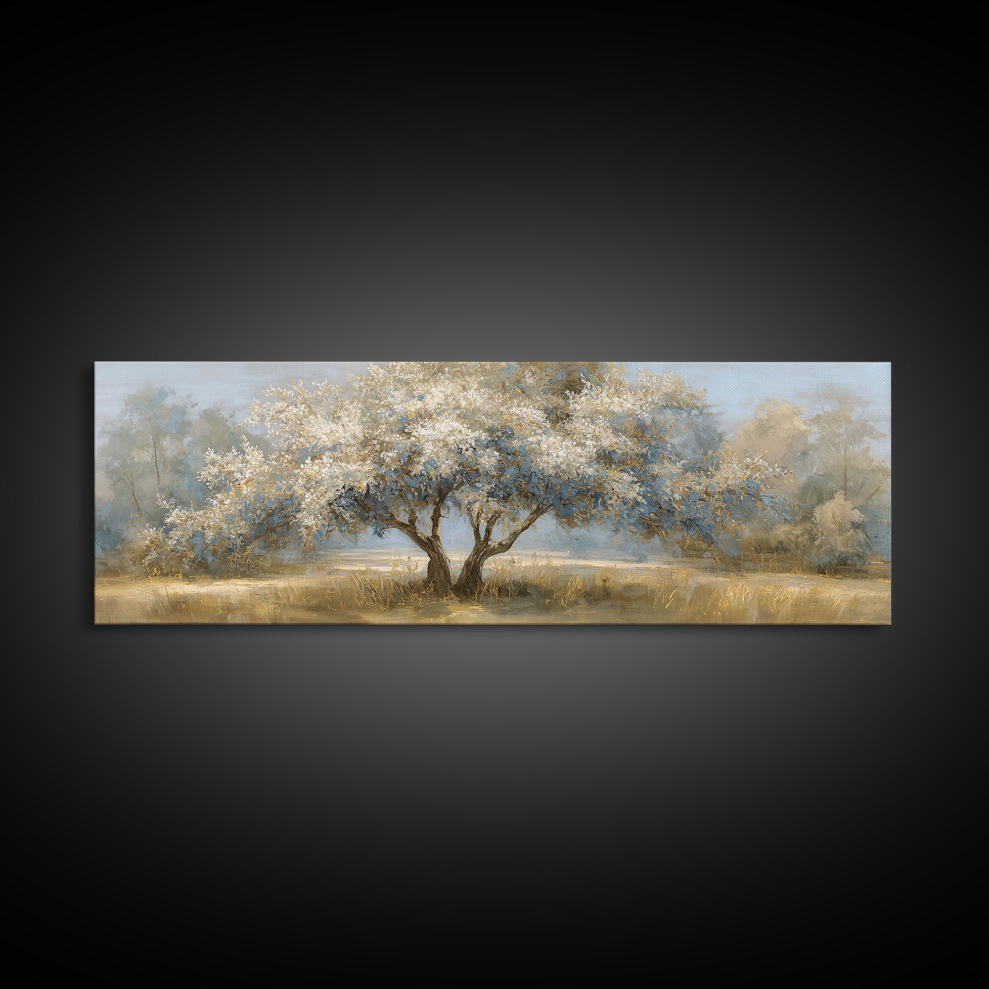 Apple Tree in Summer Orchard Framed Canvas Print, Impressionist Art, Modern Wall Art, Living Room Decor, Fine Art, Impression, IMP-3x1-9