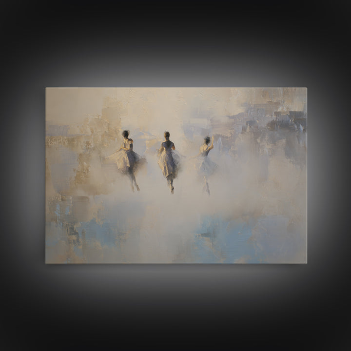 Dancers Suggested by Soft Moving Brushwork Canvas Print, Impressionist Art, Statement Artwork, Living Room Decor, Impression, IMP-3x2-19
