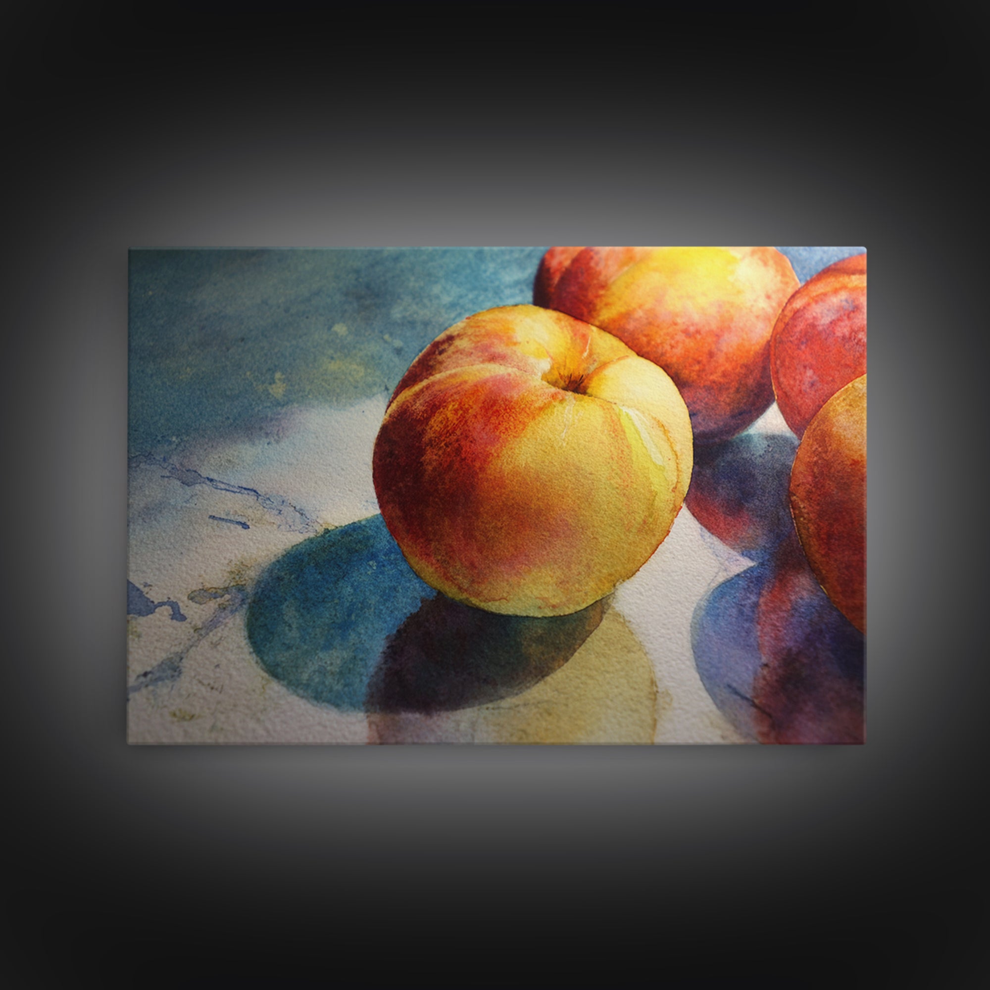 Still Life of Peaches Framed Canvas Print, Impressionist Art, Gallery Decor, Living Room Decor, Fine Art, Impression, IMP-3x2-27