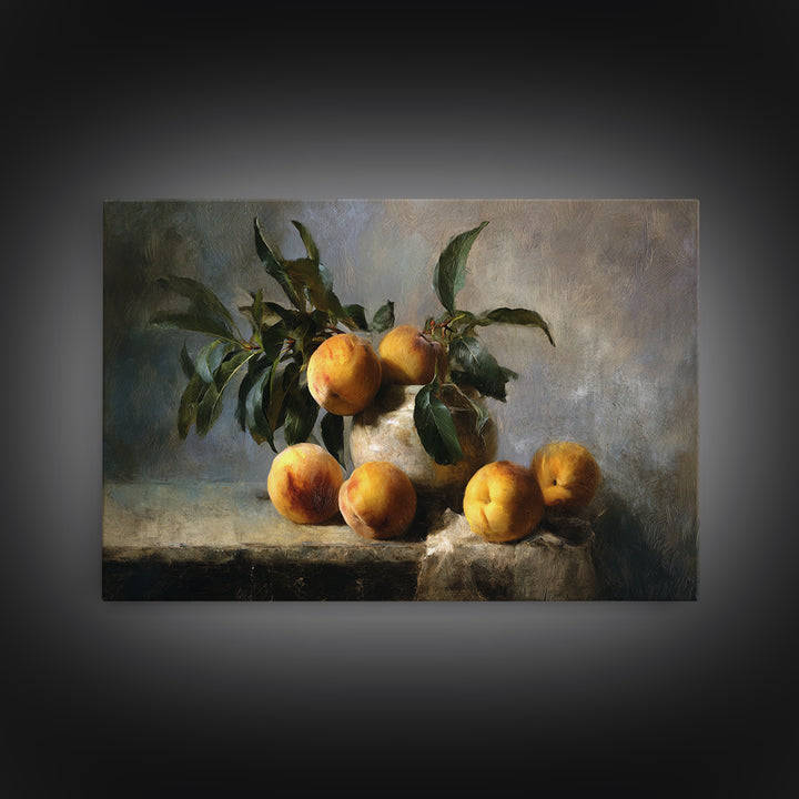 Still Life of Peaches Canvas Print, Impressionist Art, Landscape Wall Art, Living Room Decor, Impression, Luxury Decor, IMP-3x2-3