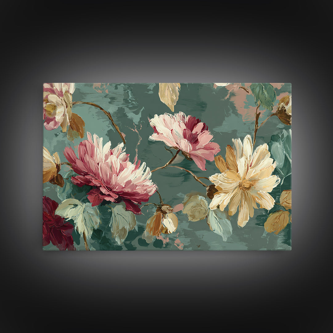 Wildflower Field in Loose Pastel Strokes Canvas Print, Impressionist Art, Flower Print, Living Room Decor, Impression, IMP-3x2-36