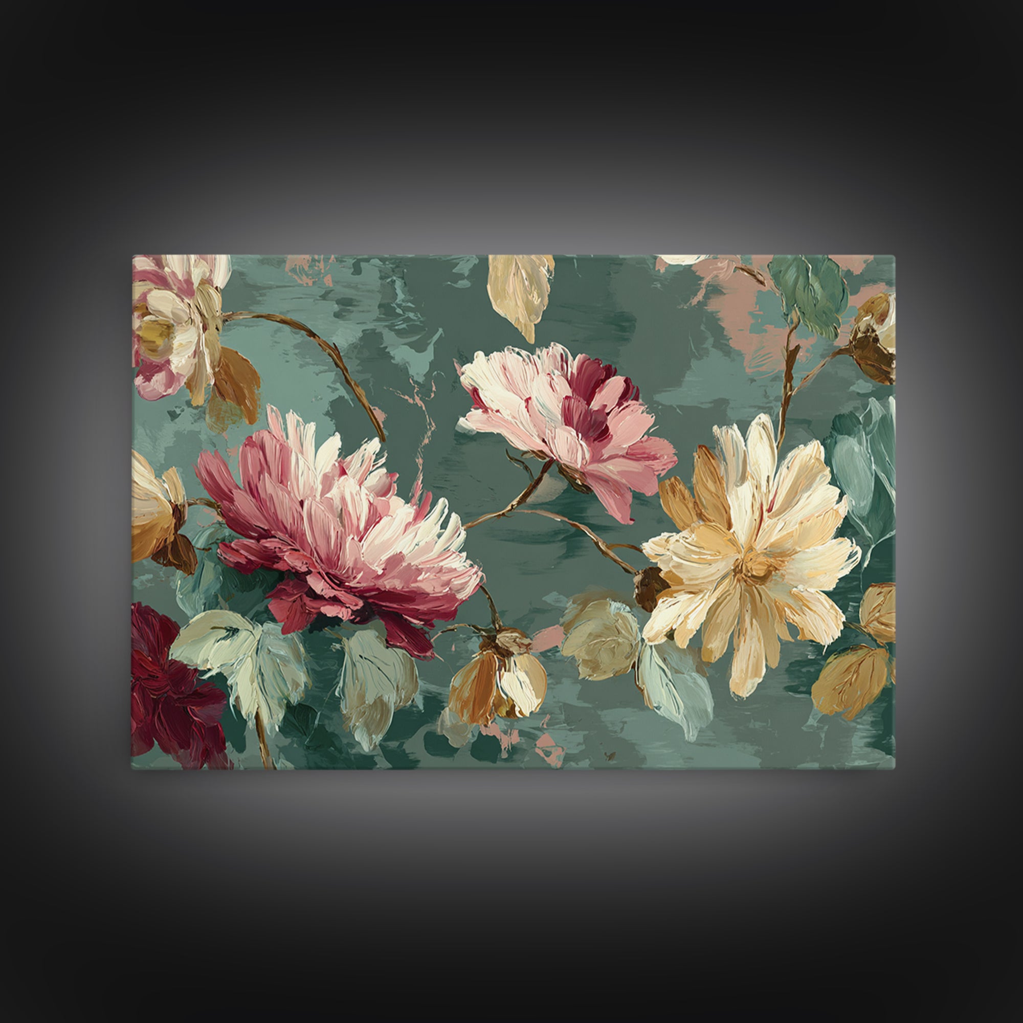 Wildflower Field in Loose Pastel Strokes Canvas Print, Impressionist Art, Flower Print, Living Room Decor, Impression, IMP-3x2-36