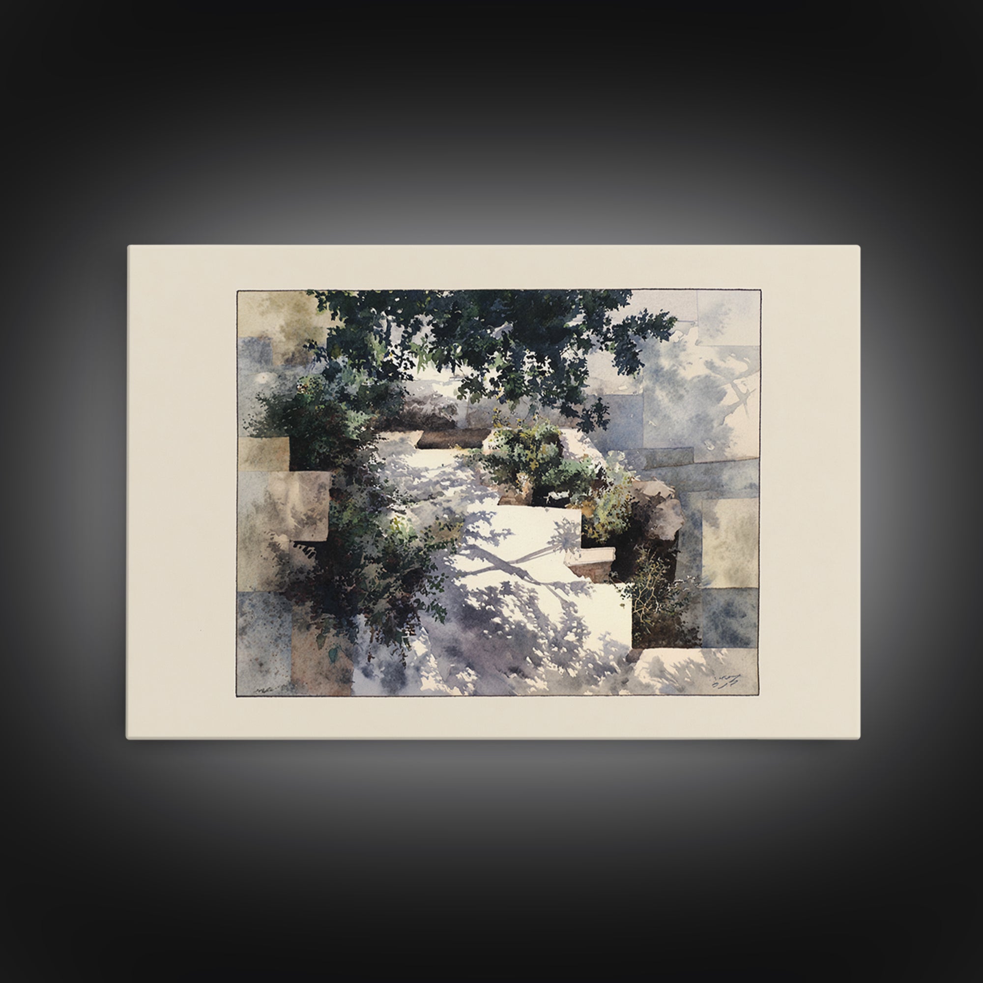 Garden Path Covered Framed Canvas Print, Impressionist Art, Modern Wall Art, Living Room Decor, Fine Art, Impression, IMP-3x2-6