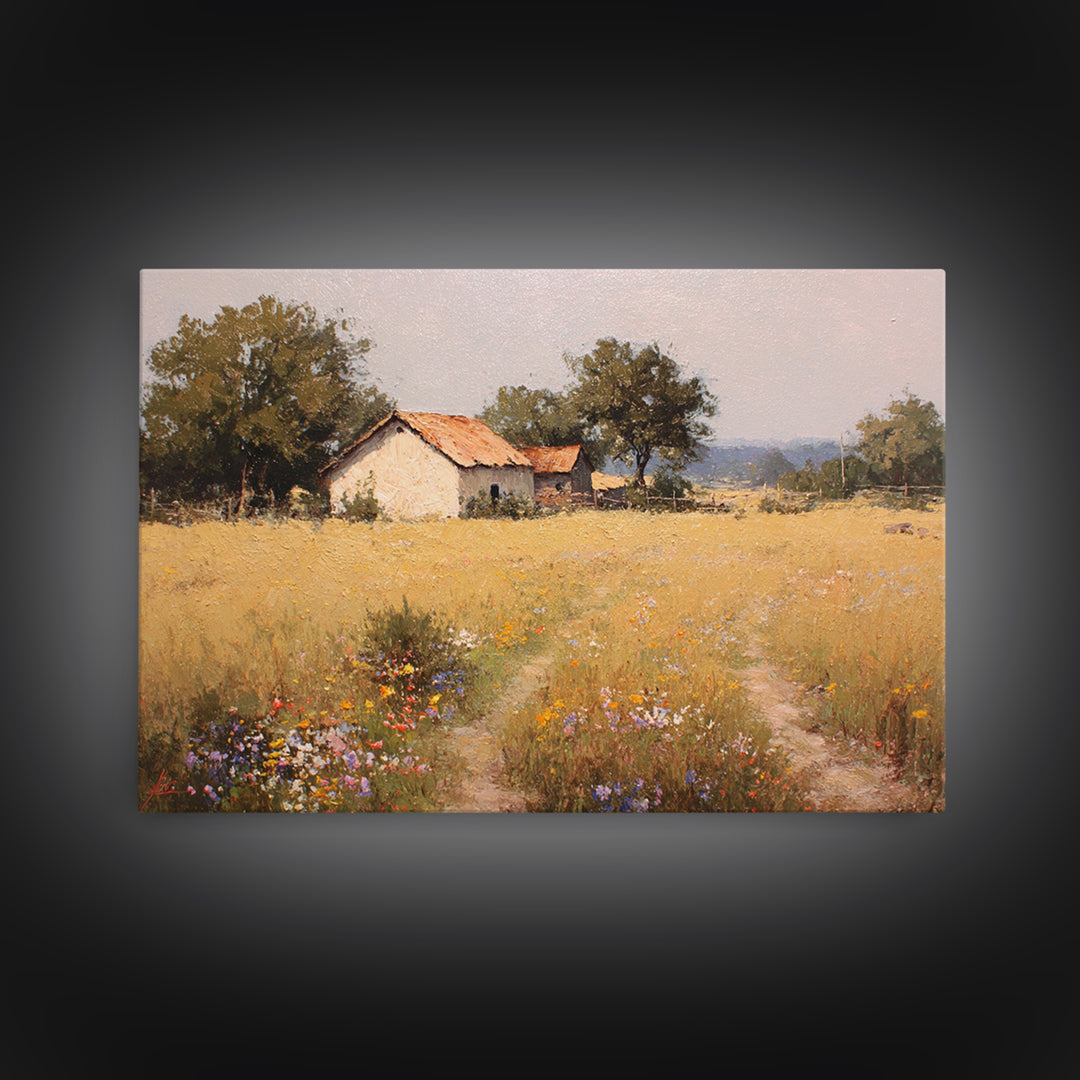 Country Lane with Flickering Sunlight Canvas Print, Impressionist Art, Floral Wall Art, Living Room Decor, Impression, IMP-3x2-74