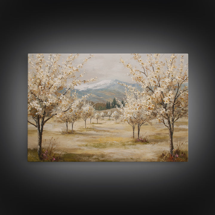Spring Orchard with Blossoming Trees Canvas Print, Impressionist Art, Living Room Art, Living Room Decor, Impression, IMP-3x2-82