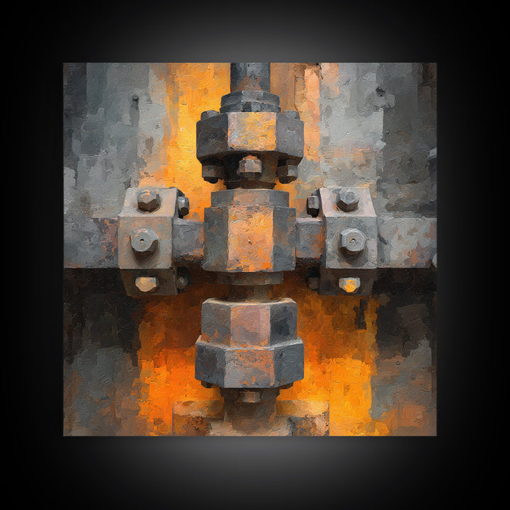 Urban Rail Yard Framed Canvas Print, Industrial Art, Luxury Decor, Living Room Decor, Fine Art, Foundry, Art Print, Printables, IND-1x1-21
