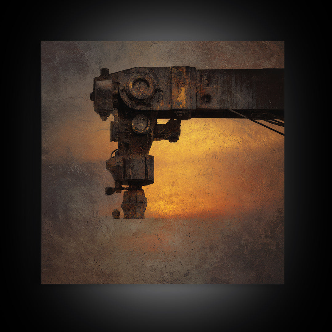 Warehouse Crane Silhouette Canvas Print, Industrial Art, Modern Art, Living Room Decor, Fine Art, Foundry, Modern Decor, IND-1x1-31