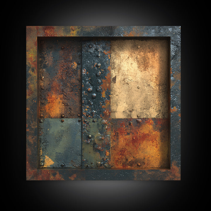 Exposed Brick Texture Abstract Canvas Print, Industrial Art, Living Room Decor, Abstract Art, Foundry, Textured Wall Art, IND-1x1-4