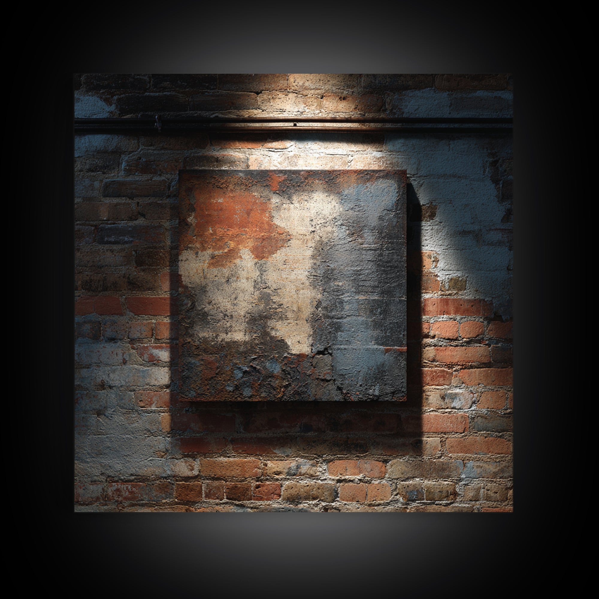 Exposed Brick Texture Abstract Canvas Print, Industrial Art, Rustic Home Decor, Living Room Decor, Abstract Art, Foundry, IND-1x1-76
