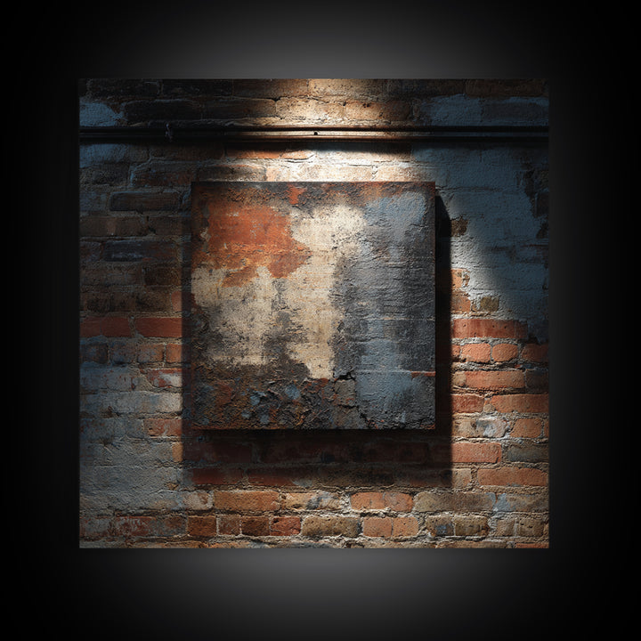 Exposed Brick Texture Abstract Canvas Print, Industrial Art, Rustic Home Decor, Living Room Decor, Abstract Art, Foundry, IND-1x1-76