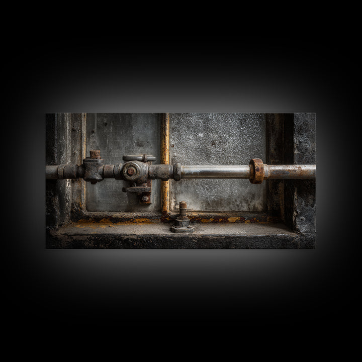 Old Factory Window Canvas Print, Industrial Art, Home Decor, Living Room Decor, Foundry, Abstract Art, Textured Wall Art, IND-2x1-22