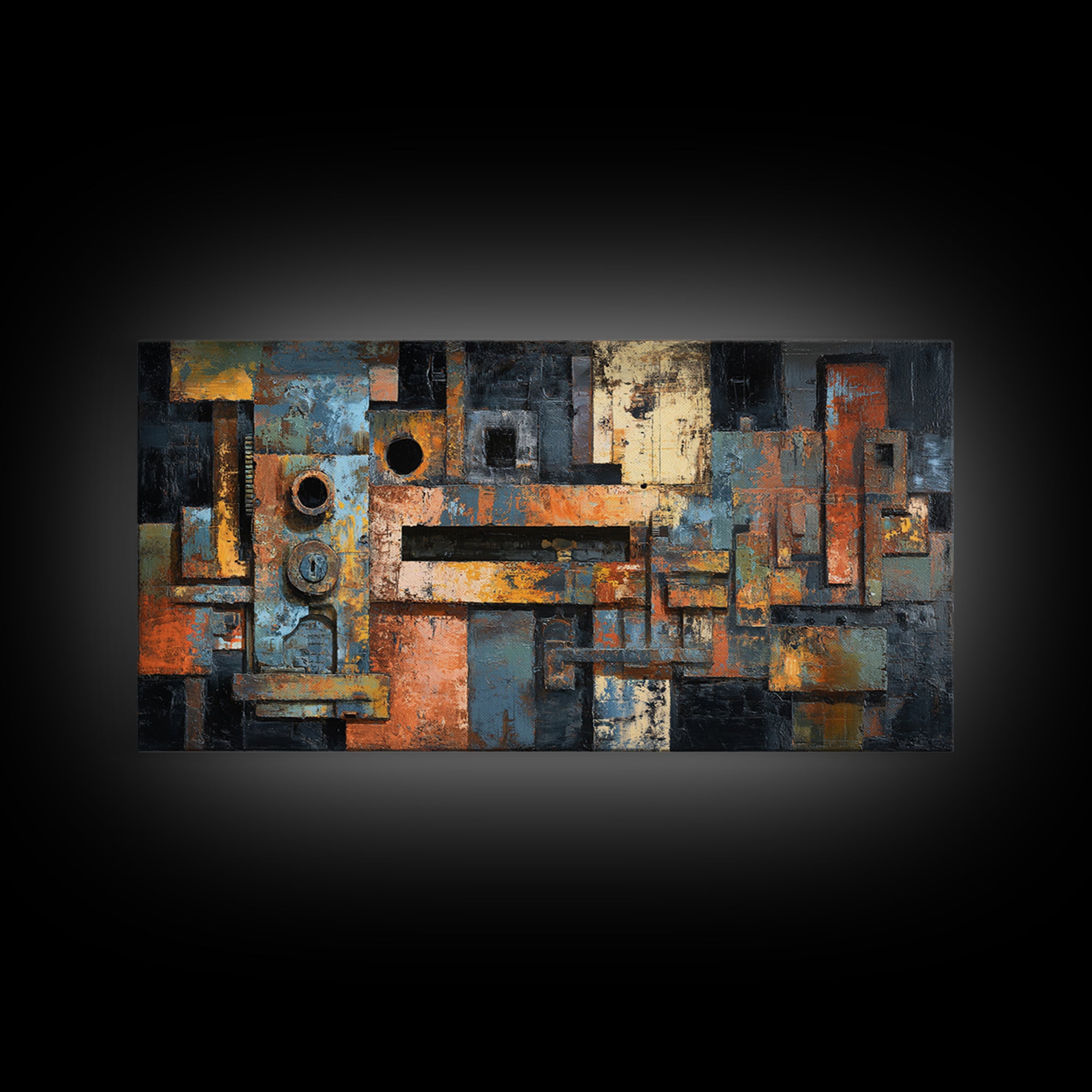 Exposed Brick Texture Abstract Canvas Print, Industrial Art, Decor, Living Room Decor, Abstract Art, Foundry, IND-2x1-48
