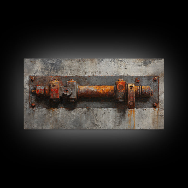Concrete Wall Abstract Canvas Print, Industrial Art, Dining Room Wall Art, Living Room Decor, Abstract Art, Foundry, IND-2x1-53