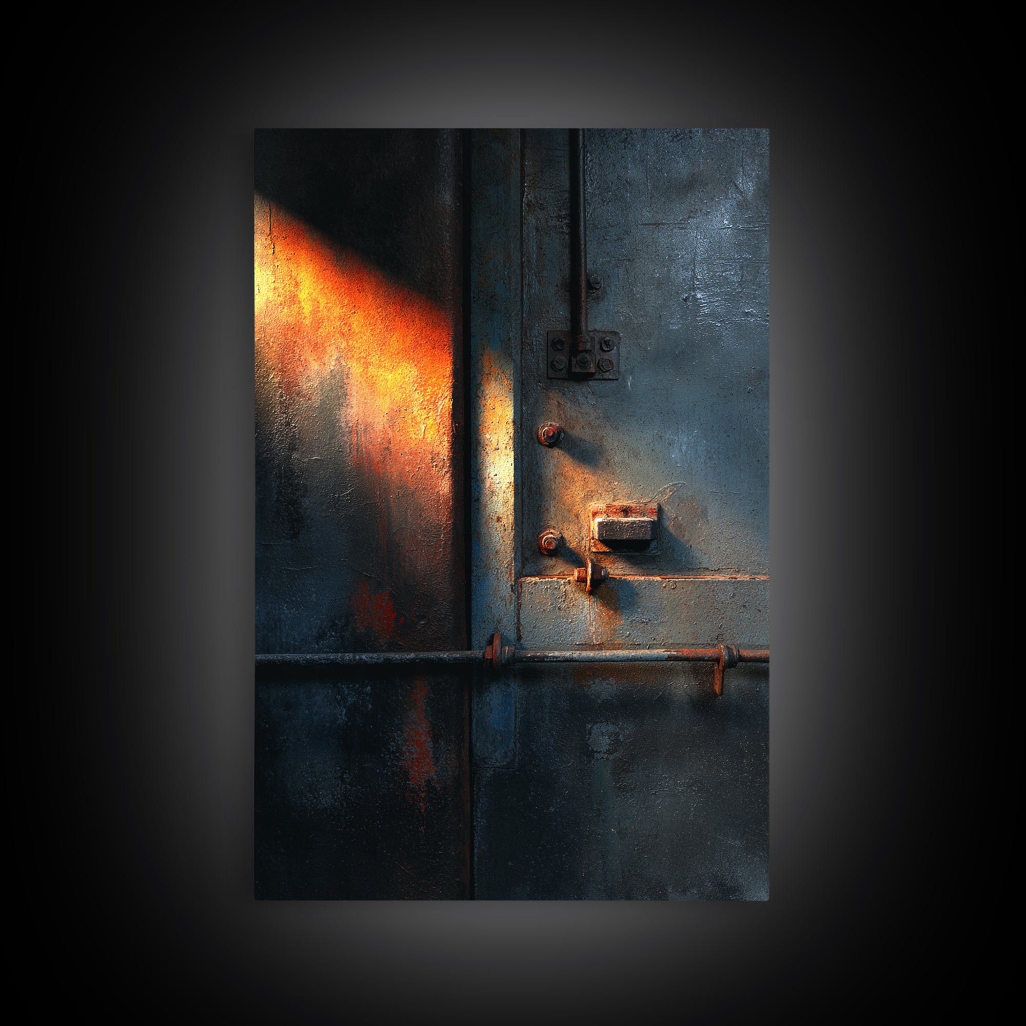 Old Factory Window Canvas Print, Industrial Art, Abstract Wall Art, Living Room Decor, Fine Art, Foundry, Black and White Art, IND-2x3-58