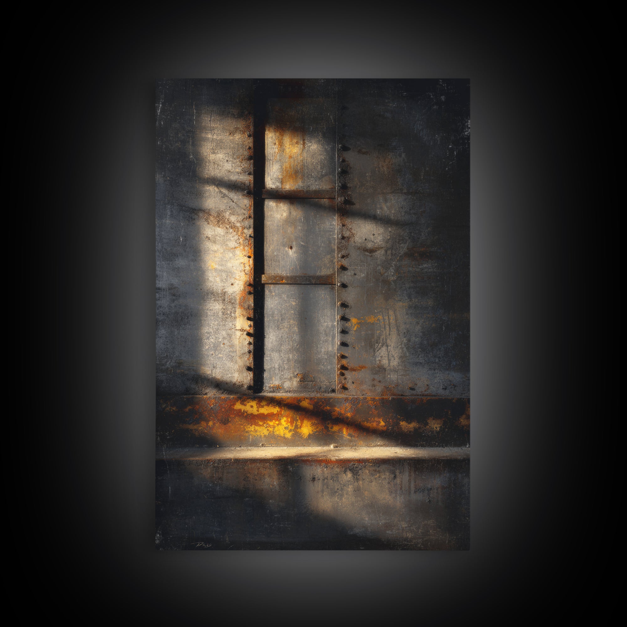 Old Factory Window Canvas Print, Industrial Art, Abstract Wall Art, Living Room Decor, Fine Art, Foundry, Black and White Art, IND-2x3-82